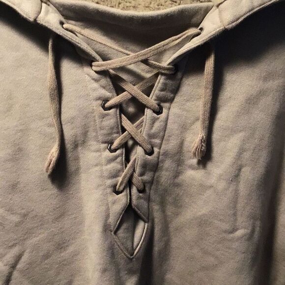Helmut Lang Gray Lace-Up Hoodie - Picture 4 of 8